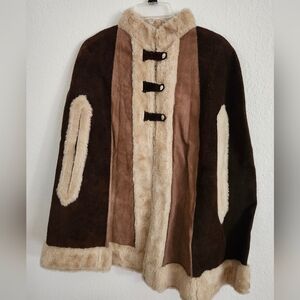 Vintage 70s Mexican Suede Poncho